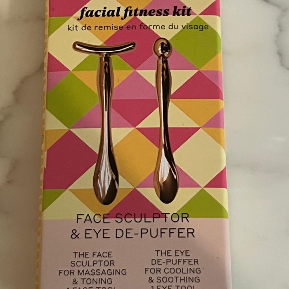 Facial Fitness Kit Face Sculptor & Eye De-Puffer - Gold